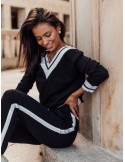 Black women\'s tracksuit set with a deep neckline FK553 - Online store - Boutique